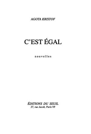 [Epub commercial 481] • C'est Égal